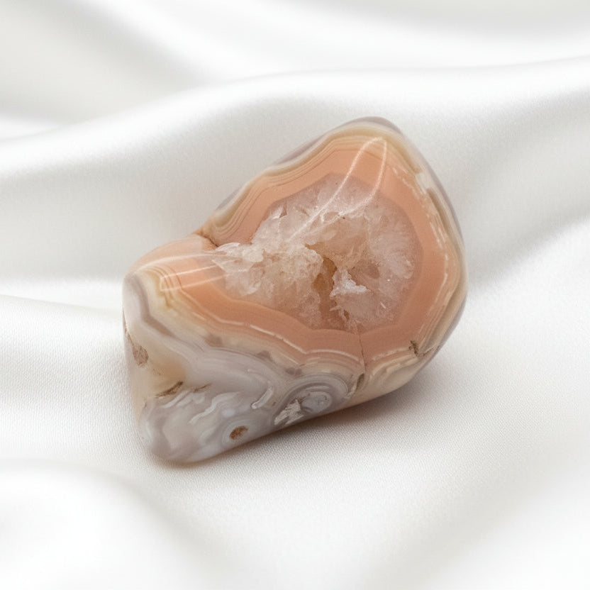 Peach Druzy Agate