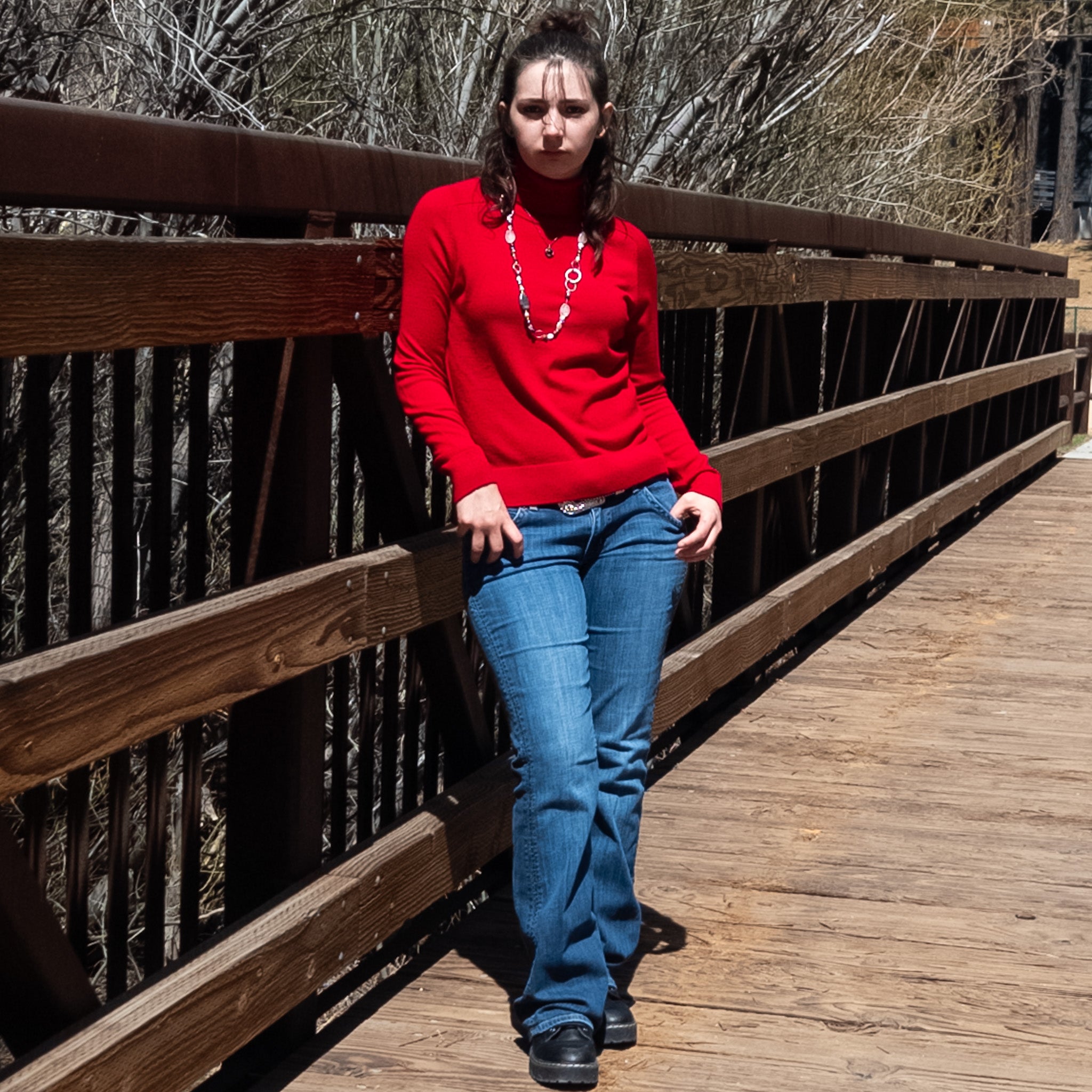 Pendleton Long Sleeve Red Turtleneck 100% Wool Sweater