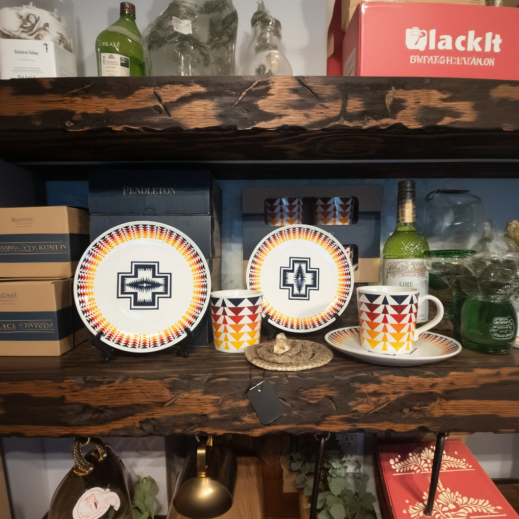 Pendleton Tribal Aztec Print 4 Piece Salad Plate Collection