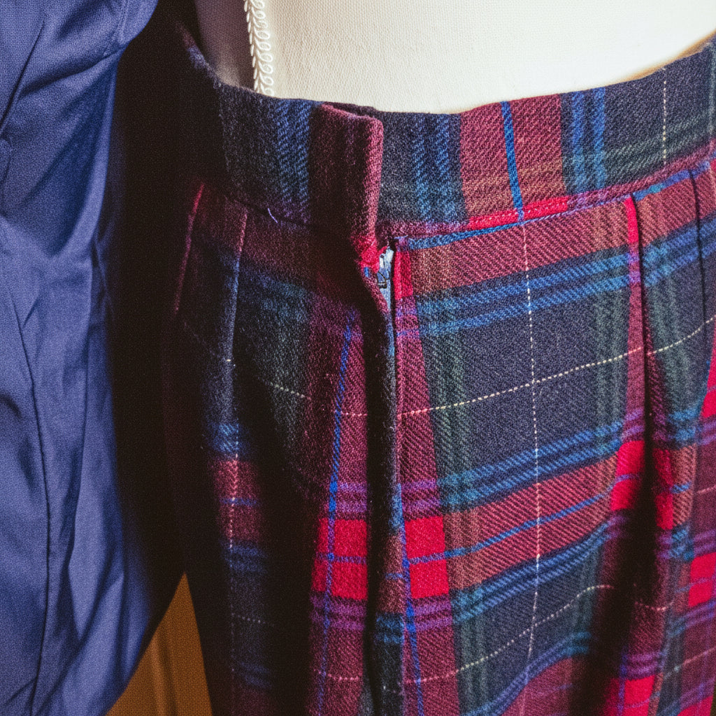 Vintage Pendleton Wool Plaid Skirt Suit Women's Size 12 with Lined Blazer and Skirt