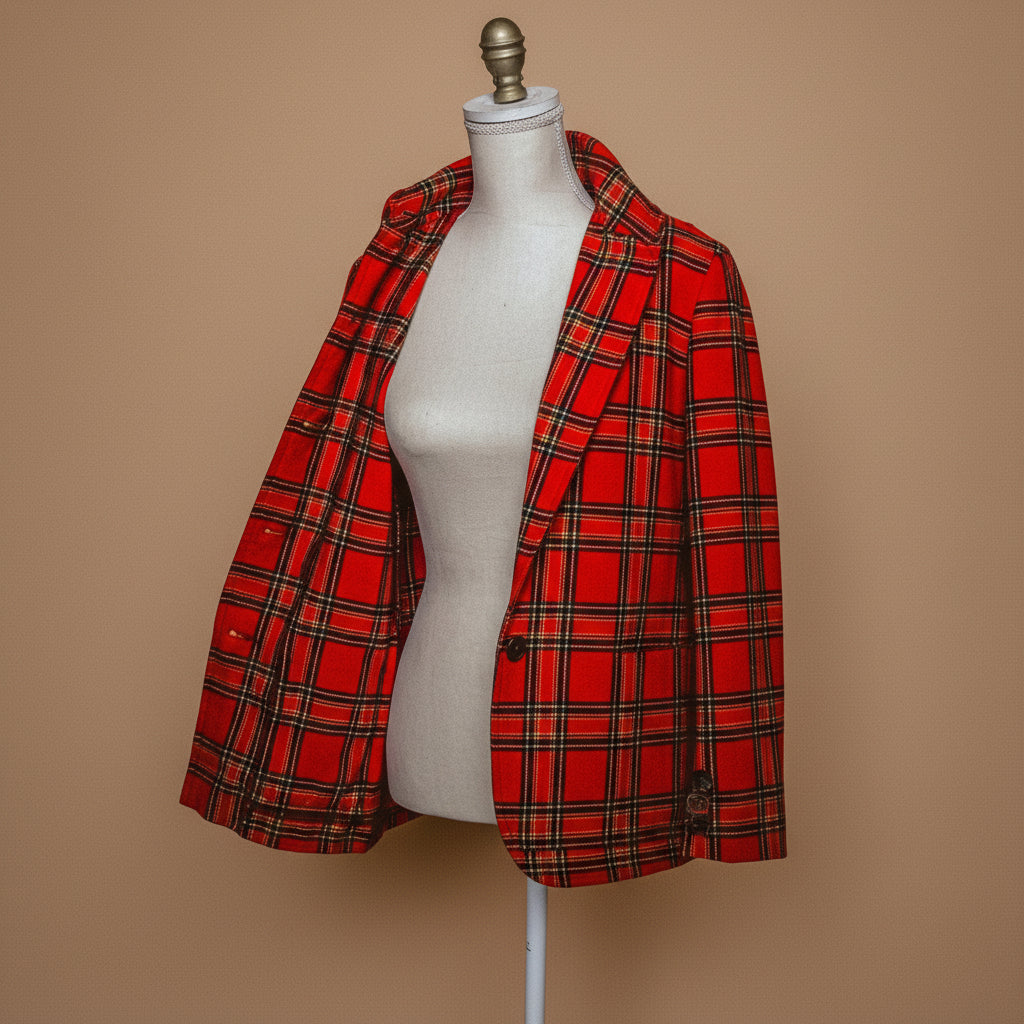 Vintage Pendleton 60s Plaid Tartan Blazer – Button-Down, Pure Wool, Size Small