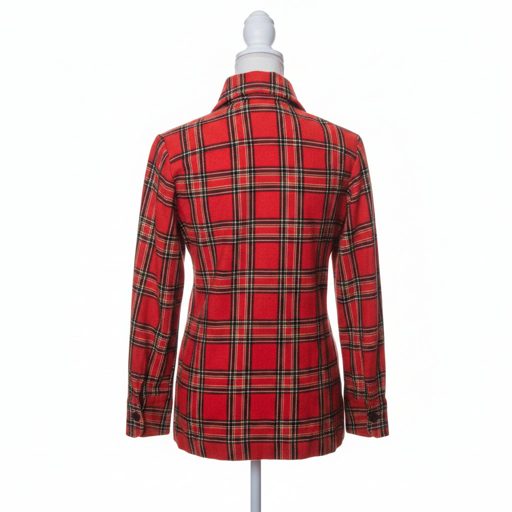 Vintage Pendleton 60s Plaid Tartan Blazer – Button-Down, Pure Wool, Size Small