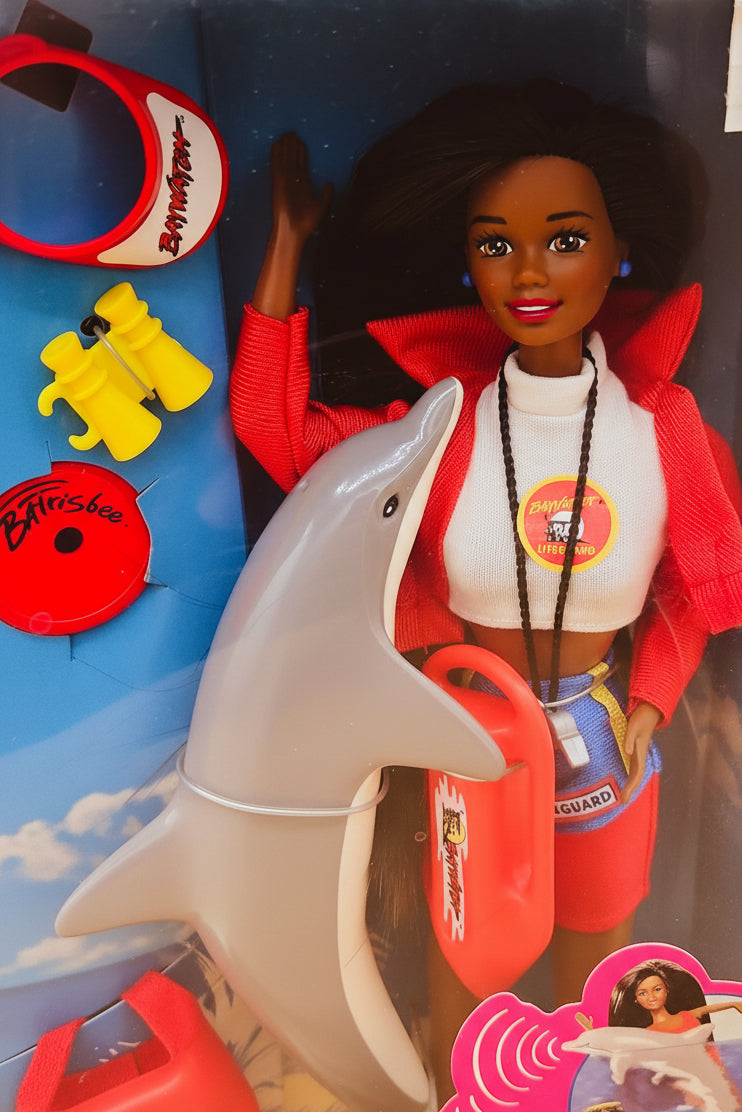 1999 Baywatch Lifeguard Barbie with Dolphin and Accessories