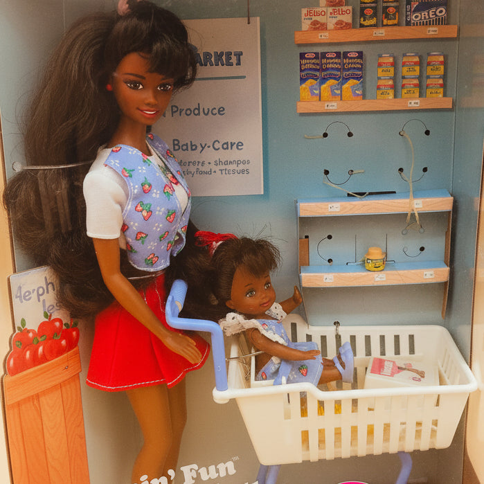 1995 Shoppin' Fun Barbie & Kelly African American Edition