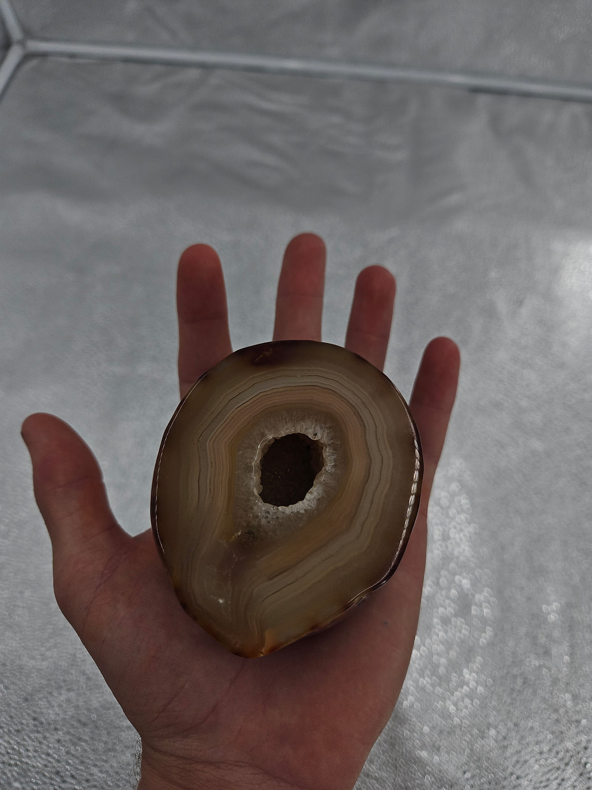 Natural Unique Polished Agate Quartz Geode