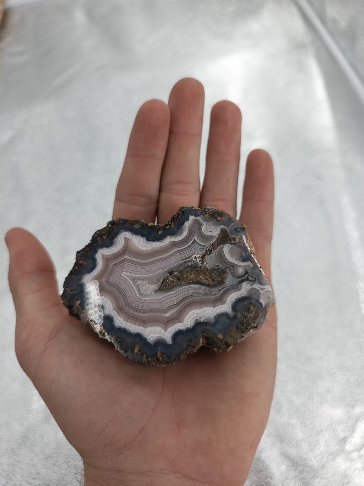 Polished Agate Geode Slice - 3 in, 6.5 oz