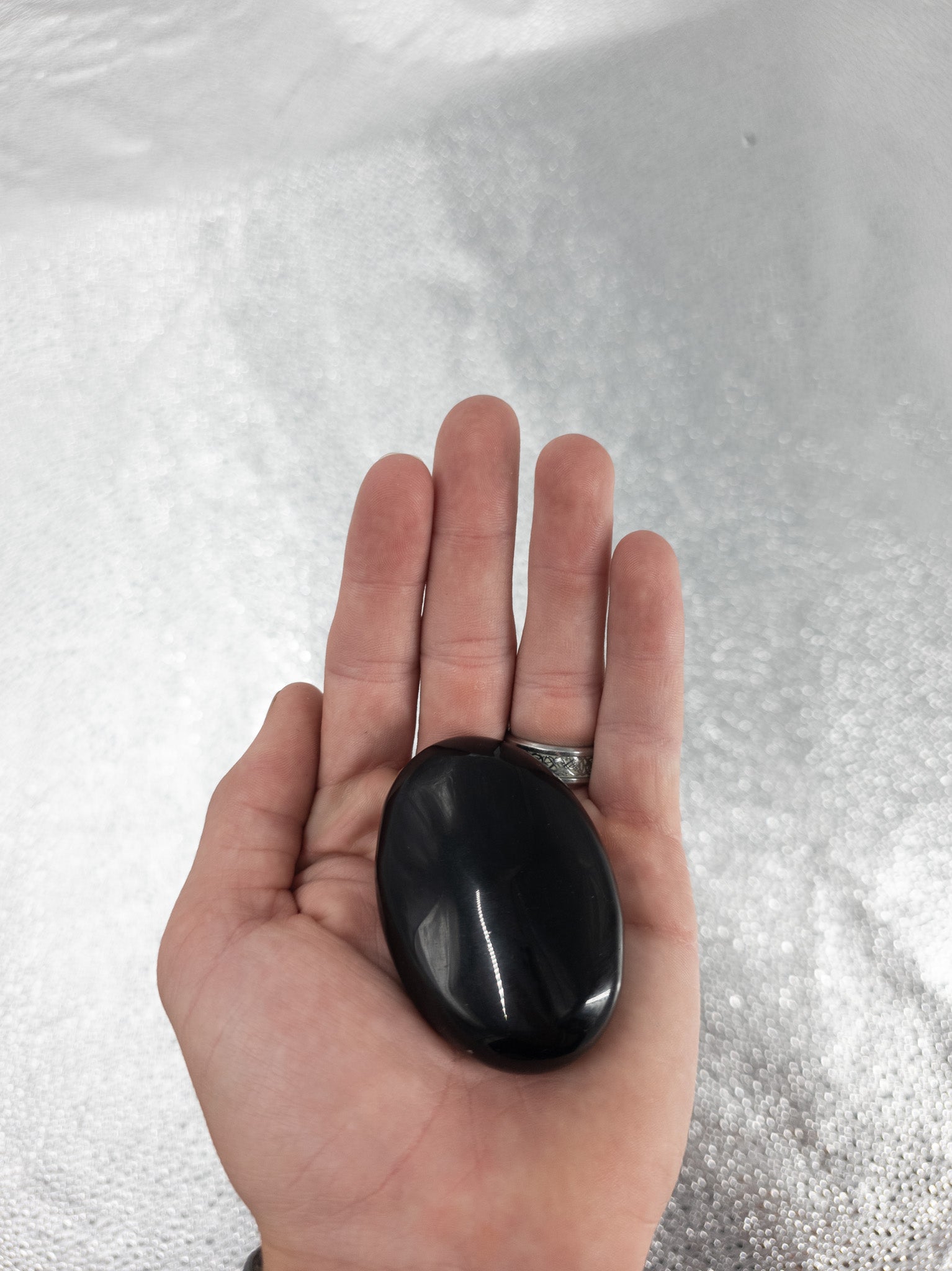 Black Obsidian Palm Stones
