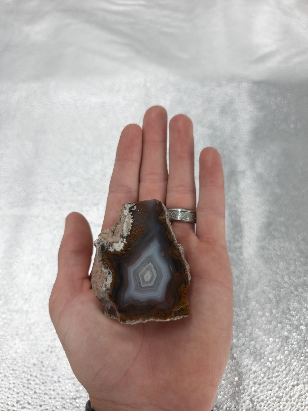 Blue and Red Banded Thunderegg Agate