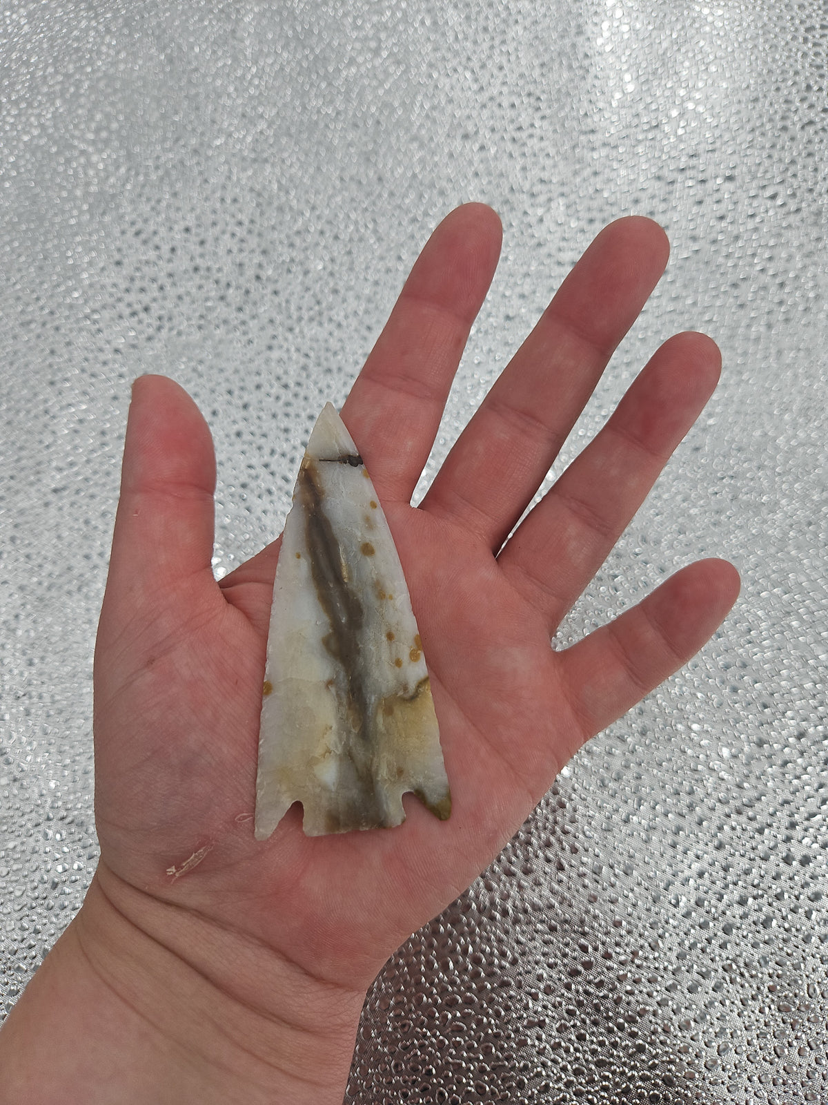 Unique Hand-knapped Agate Stone Arrowhead