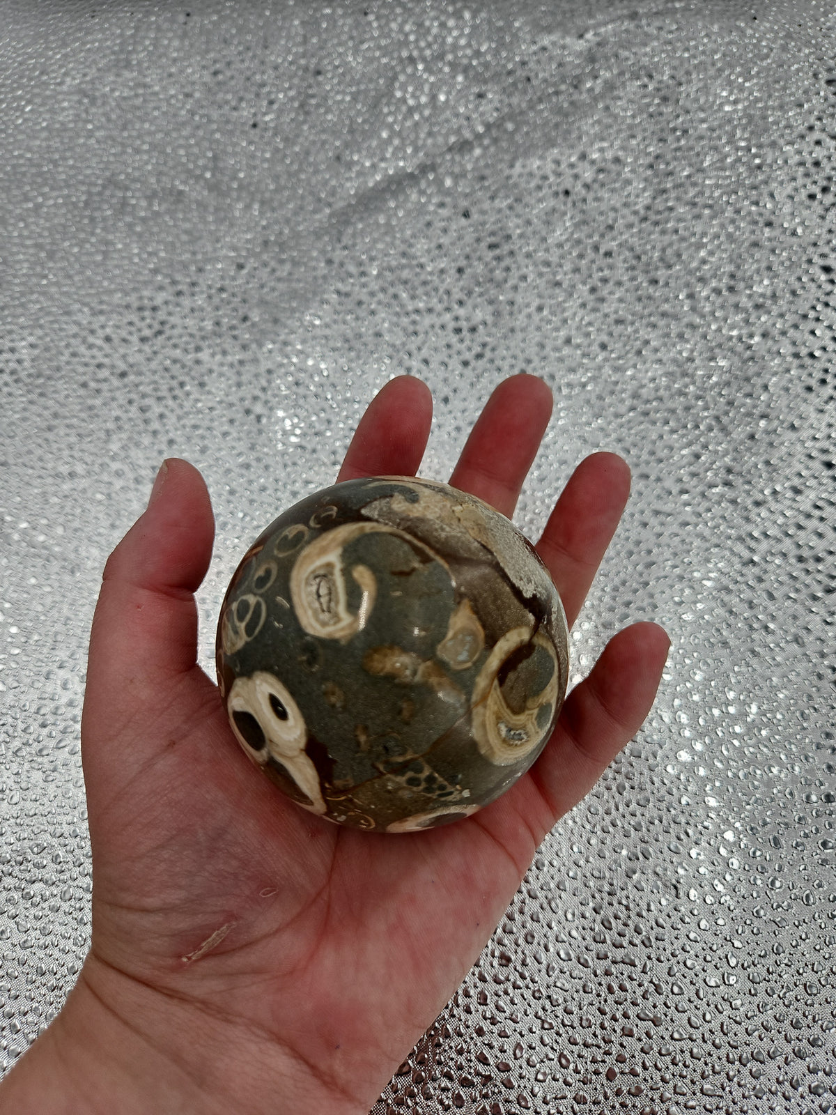 Thousand Eye Jasper Sphere - 8.5 in Circumference