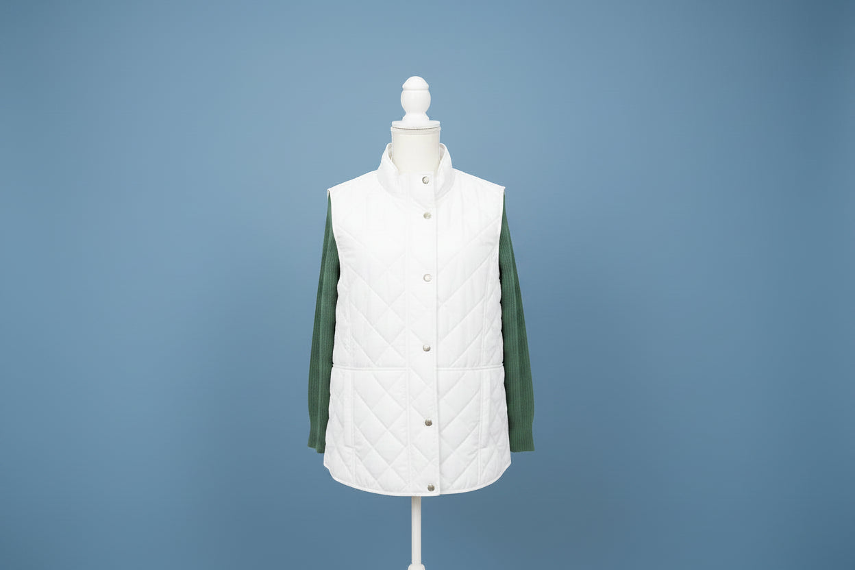 Kim Rogers Women's White Quilted Vest