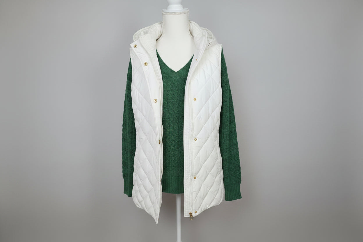 Kim Rogers Women's White Quilted Vest