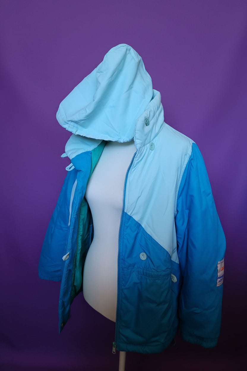 Vintage 90s Snow Seekers Ski Jacket – Sky Blue & White, Size M