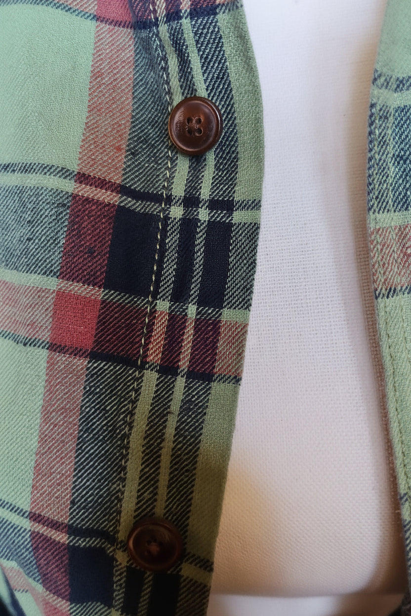 Deus Ex Machina Green plaid Button-Up Flannel – Long Sleeve