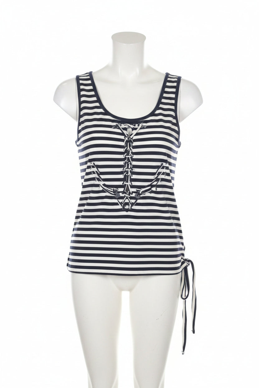 Jean-Paul Gaultier Striped A-Cut Flowy Top