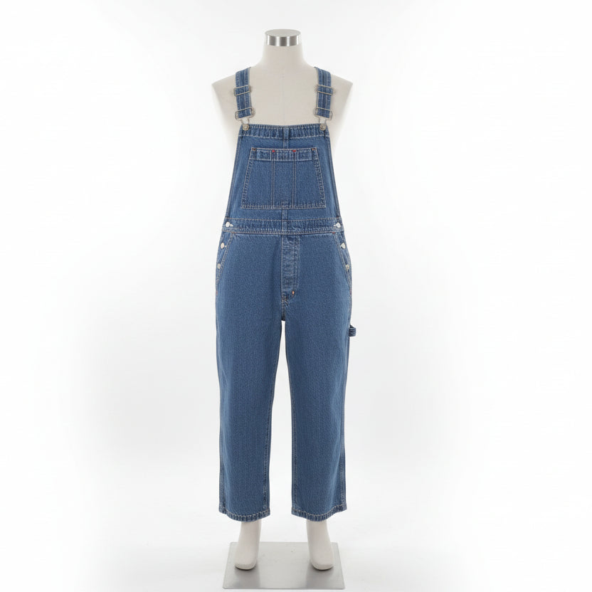 GAP Factory Denim Wide Leg Bib Overalls Size Small