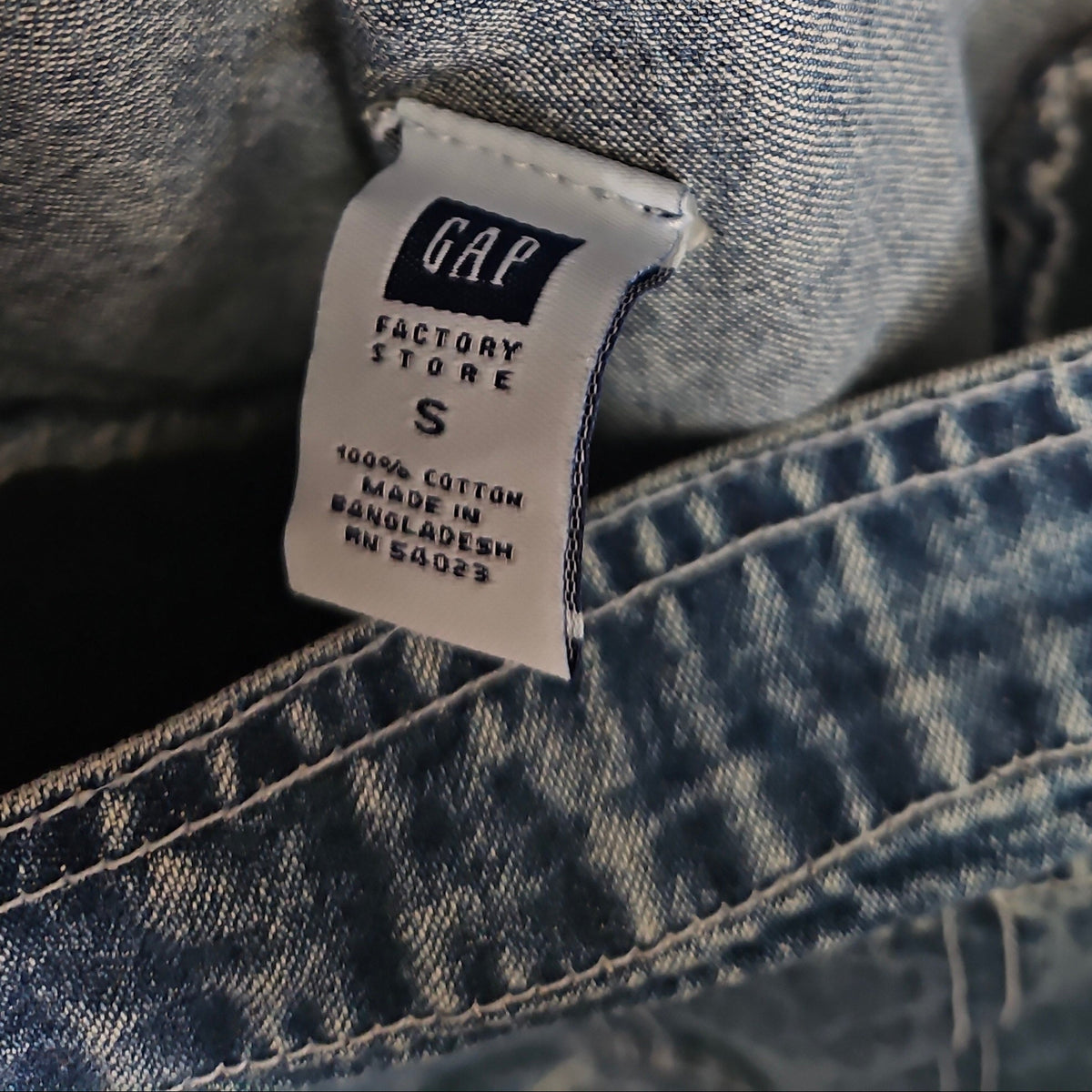 GAP Factory Denim Wide Leg Bib Overalls Size Small