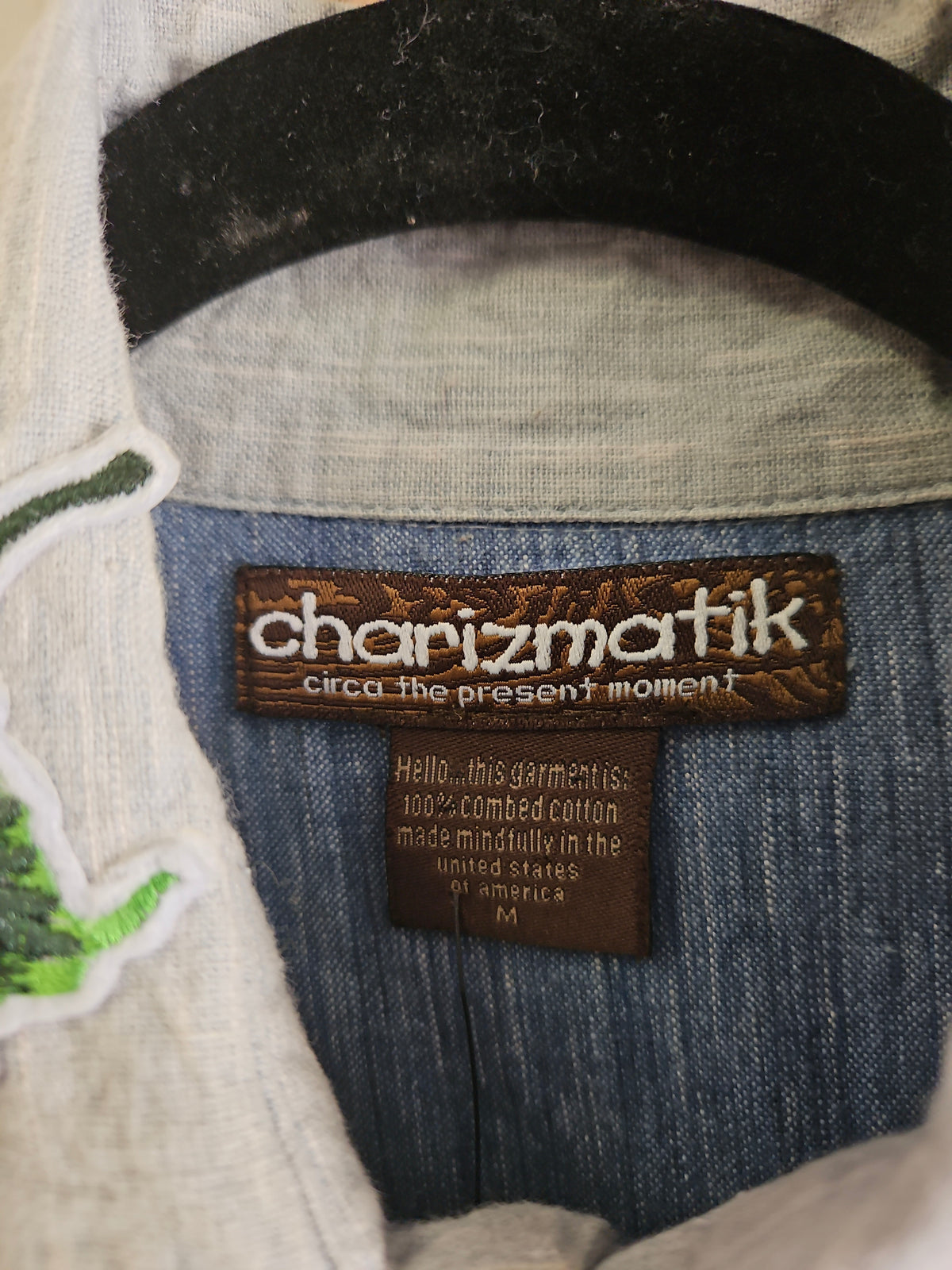 Charizmatik Embroidered 100% Cotton Sunflower Button-Up Shirt