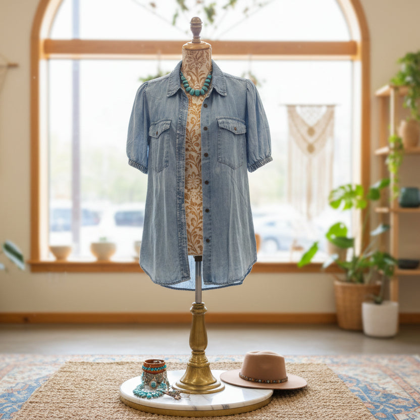 Jane + Delancey Chambray Button-Up Shirt