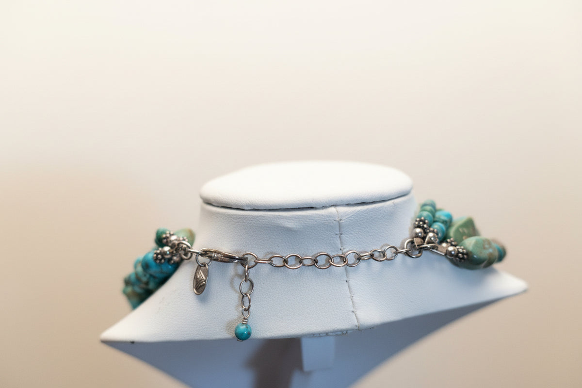Southwestern Turquoise-Style Multi-Strand Necklace