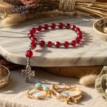 Beaded Cross Bracelet – Non-Adjustable