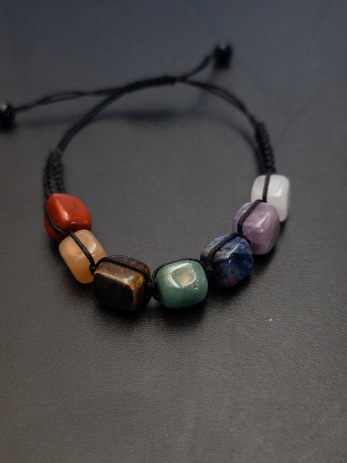 Natural Stone Chakra Beaded Adjustable Bracelet