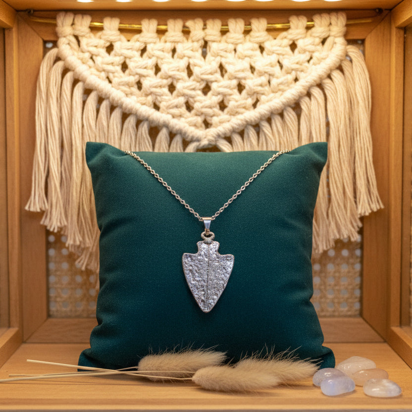 Genuine Stone Arrowhead Pendant Necklace