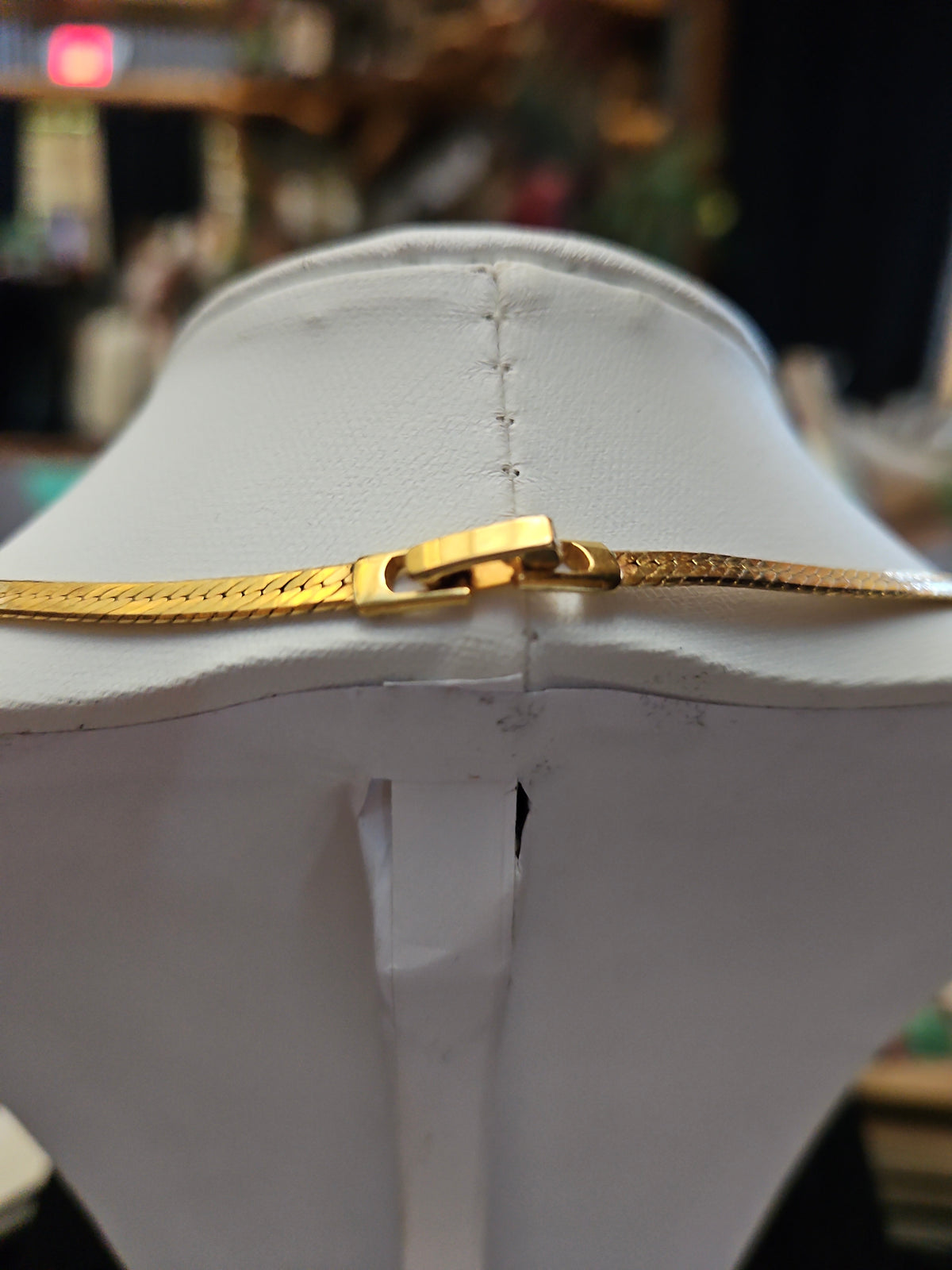 Gold-Tone Snake Chain Rhinestone Pendant Necklace