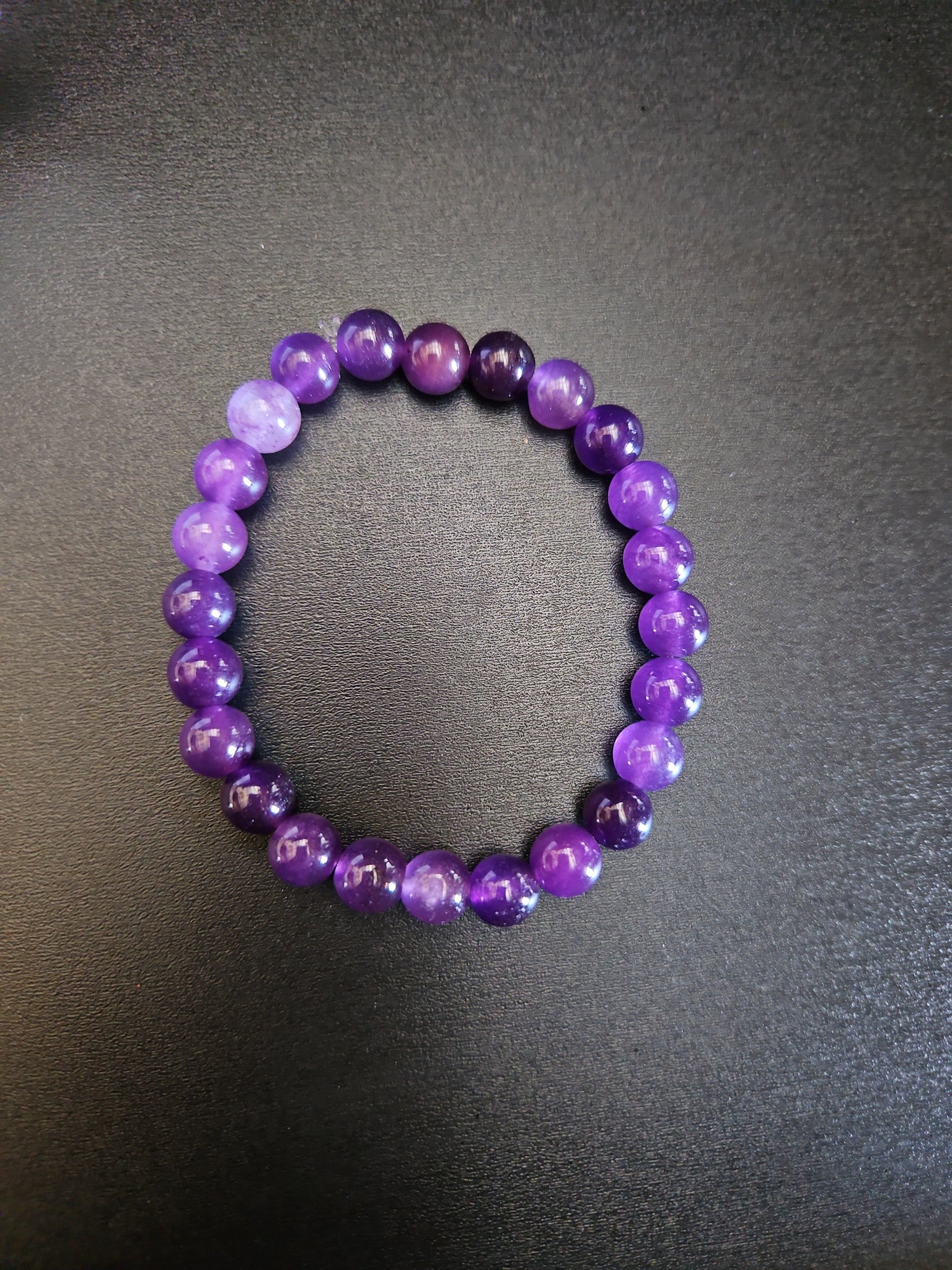 Amethyst Beaded Stretch Bracelet