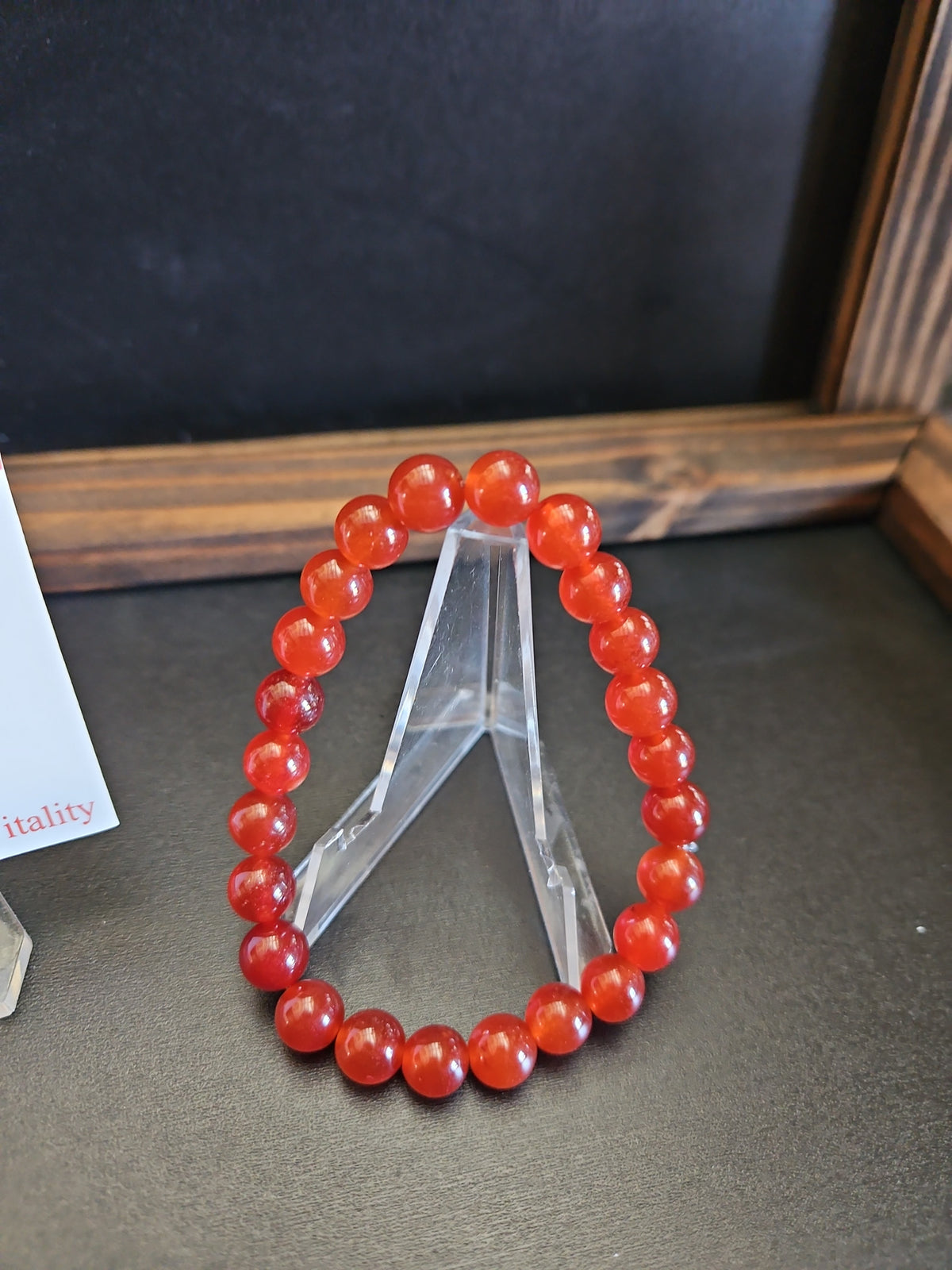 Carnelian Beaded Stretch Bracelet