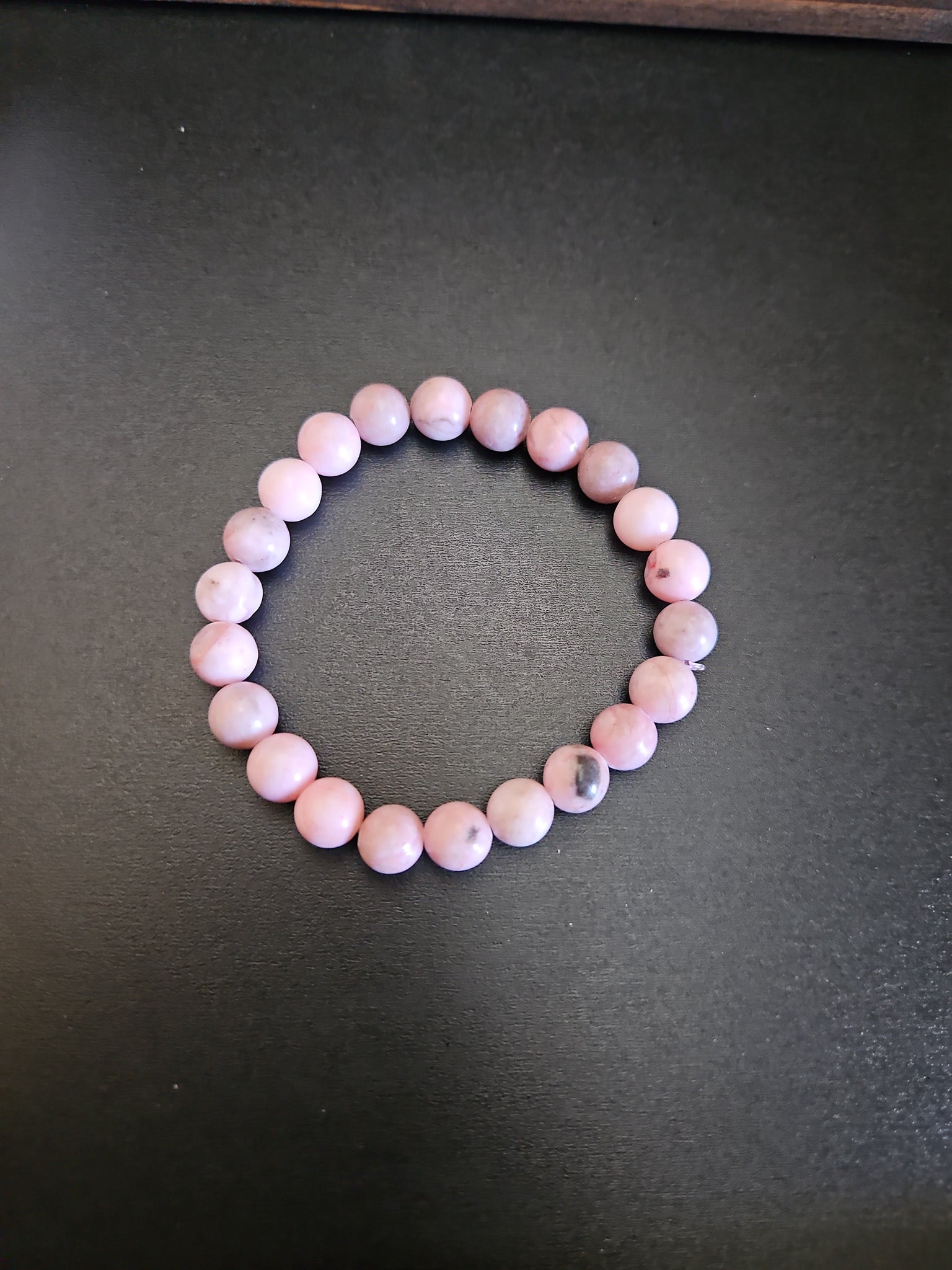 Pink Zebra Jasper Beaded Stretch Bracelet