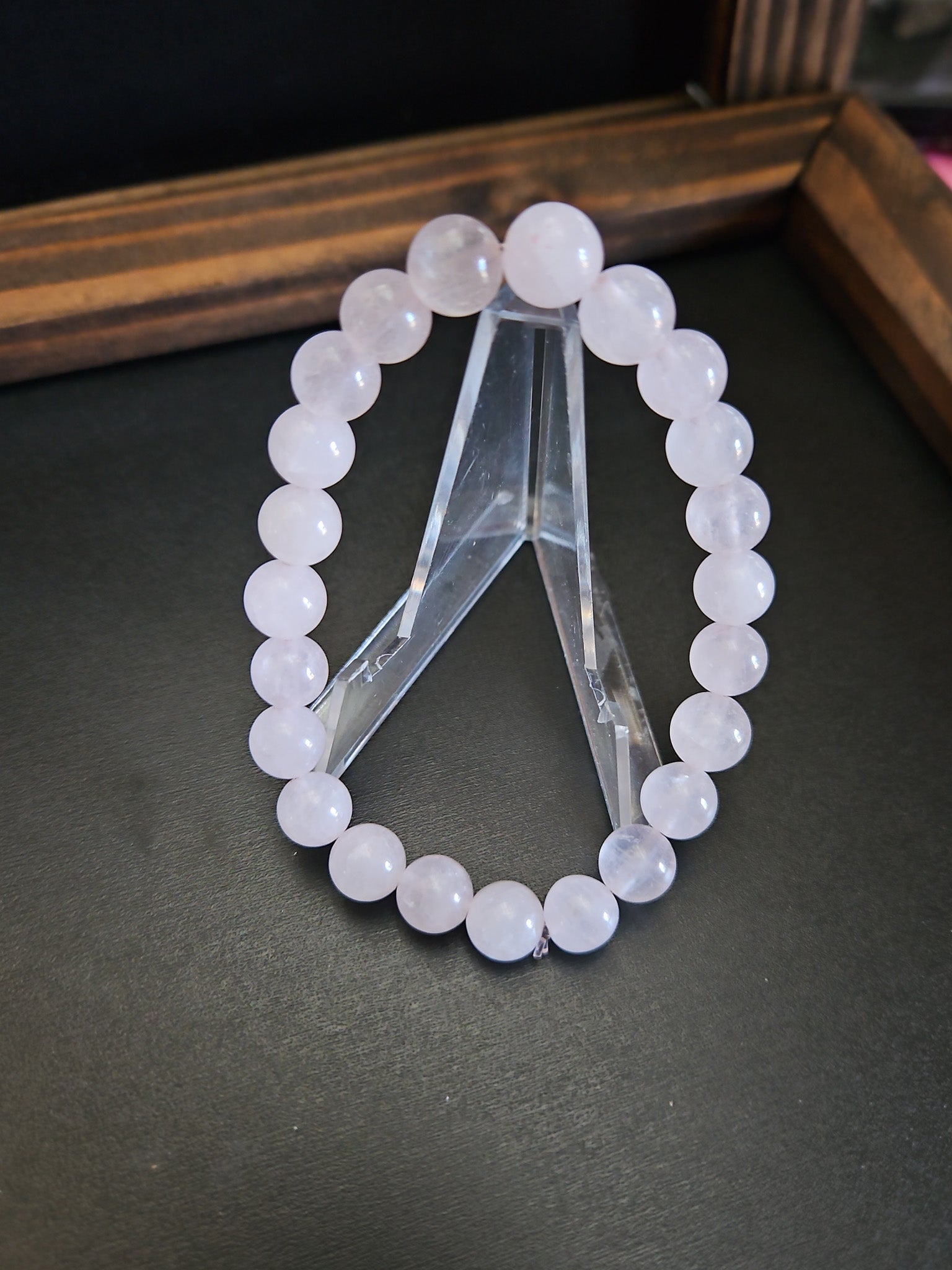 Rose Quartz Beaded Stretch Bracelet