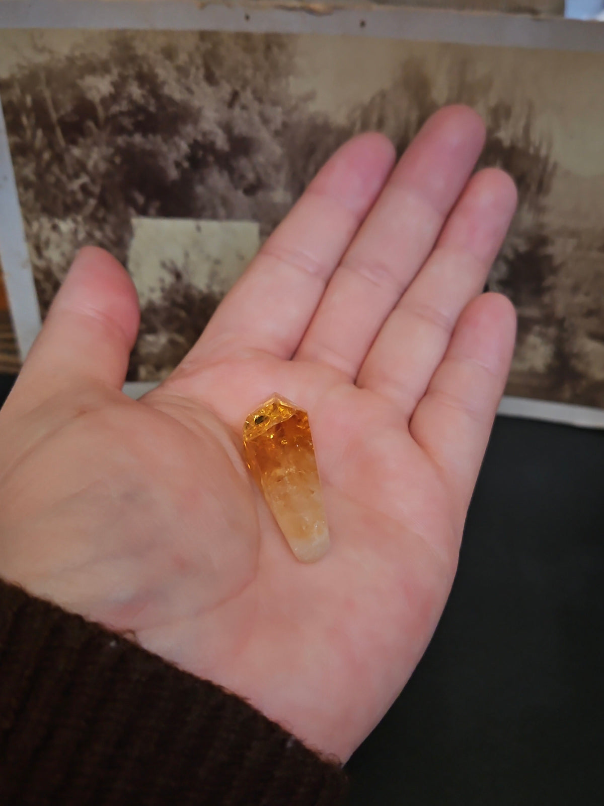 Honey Calcite Point