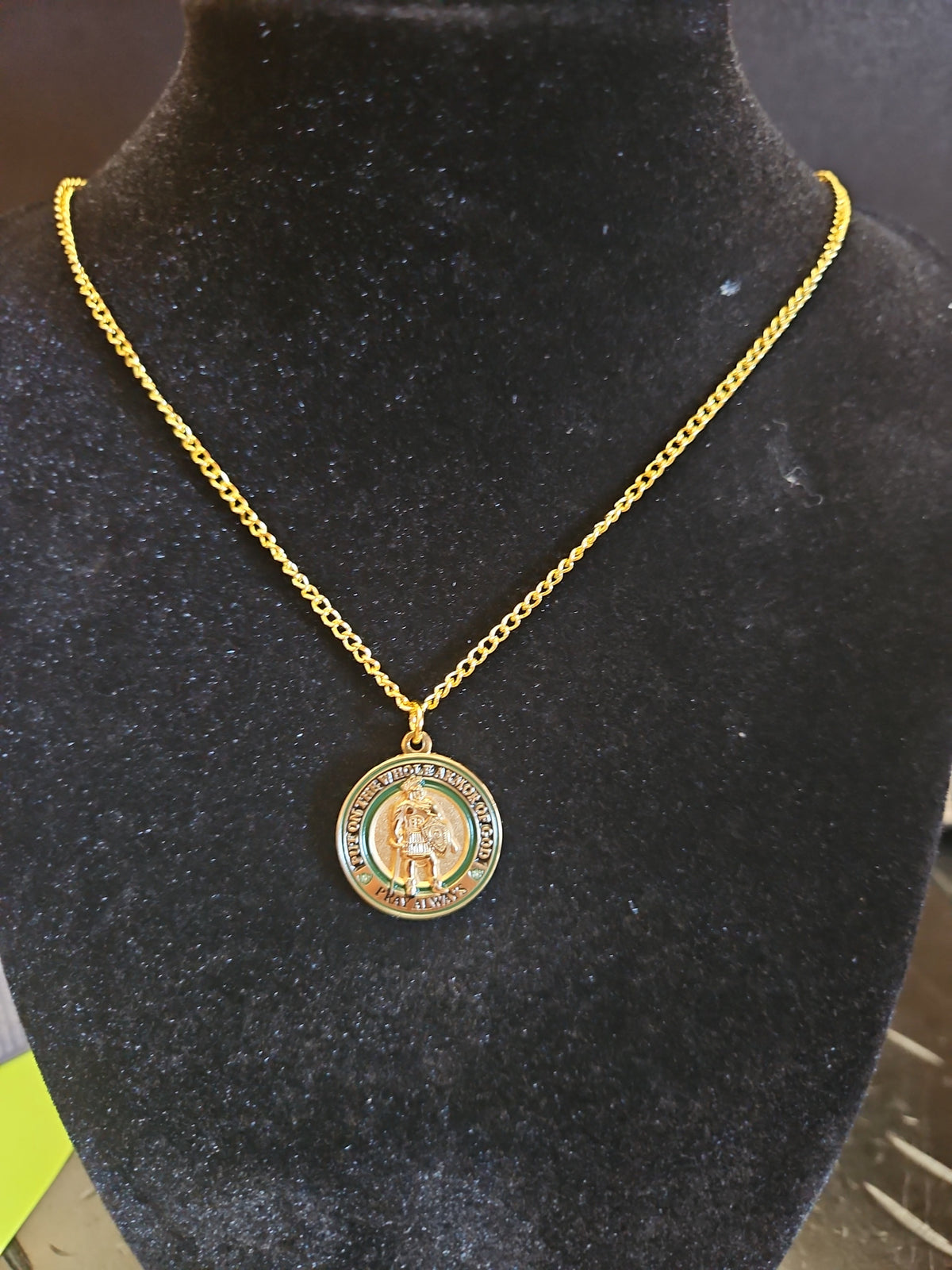 SymbolArts Armor of God Gold-Tone Warrior Pendant Necklace