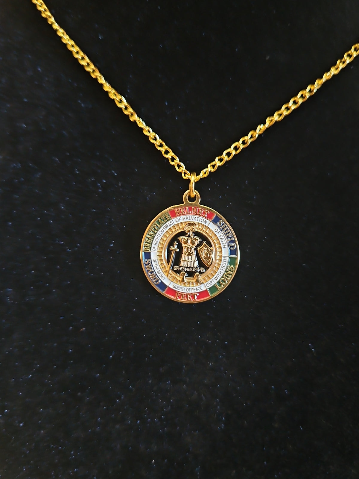 SymbolArts Armor of God Gold-Tone Warrior Pendant Necklace