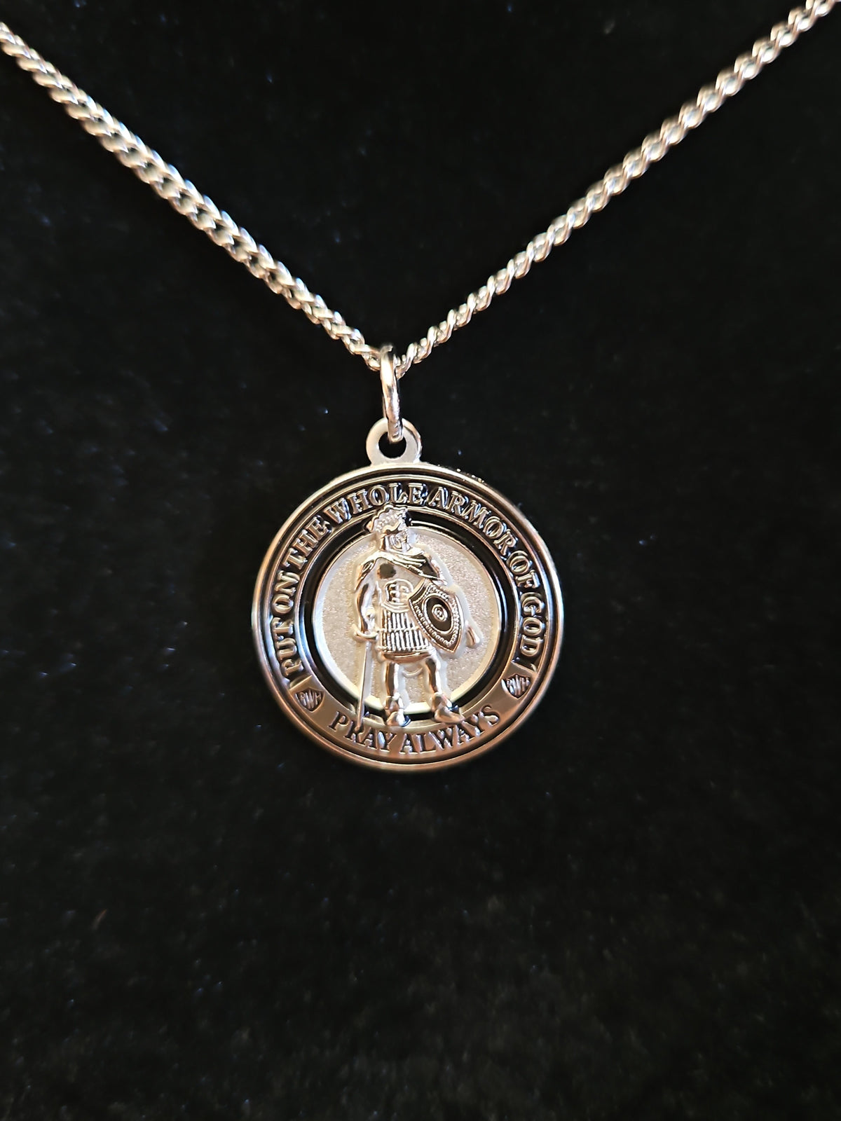 Armor of God Roman Warrior Medallion Necklace – Ephesians 6:11-18 Christian Faith Pendant