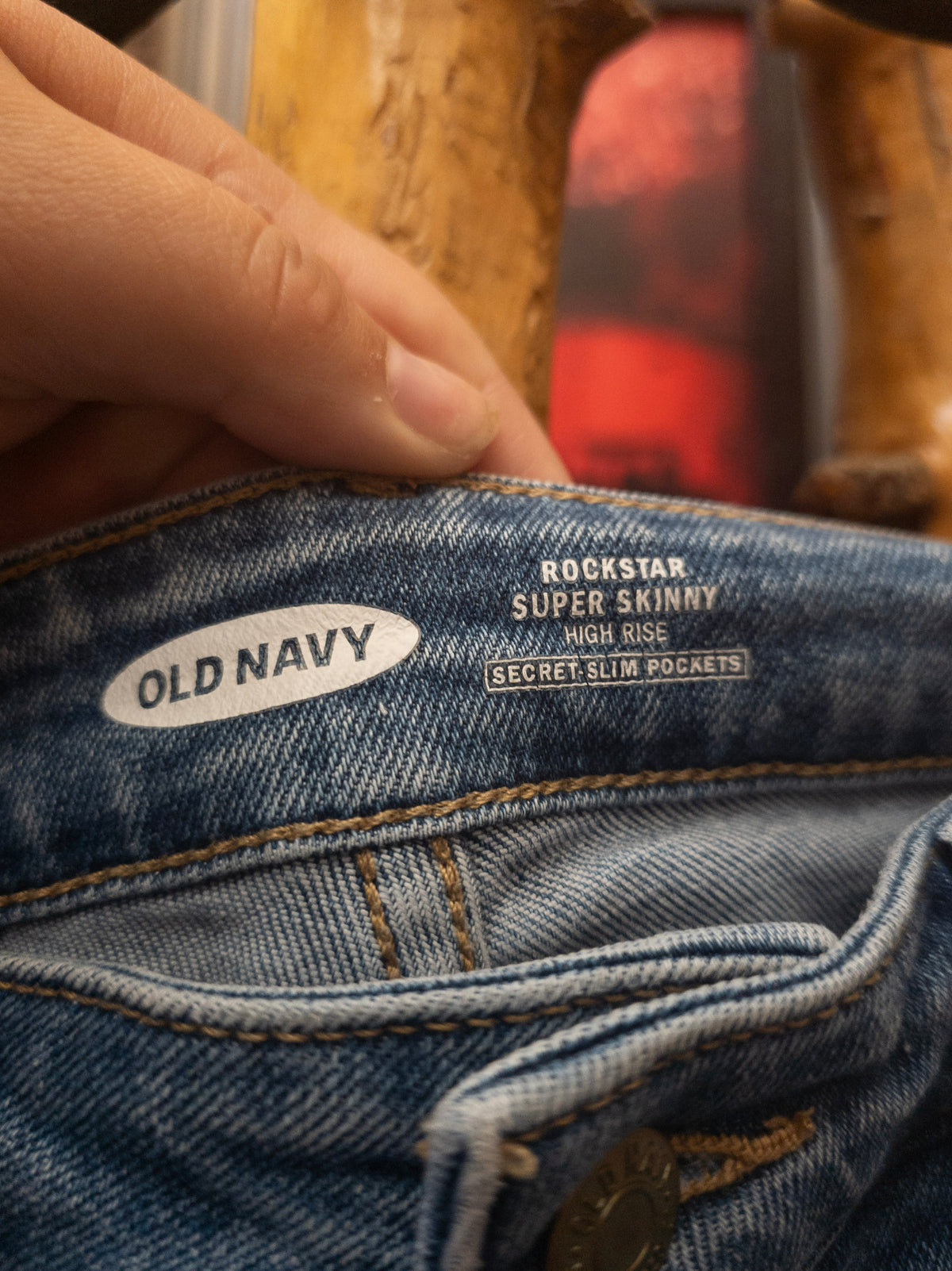 Old Navy Rockstar Super Skinny High Rise Jeans – Hunting Print Pockets