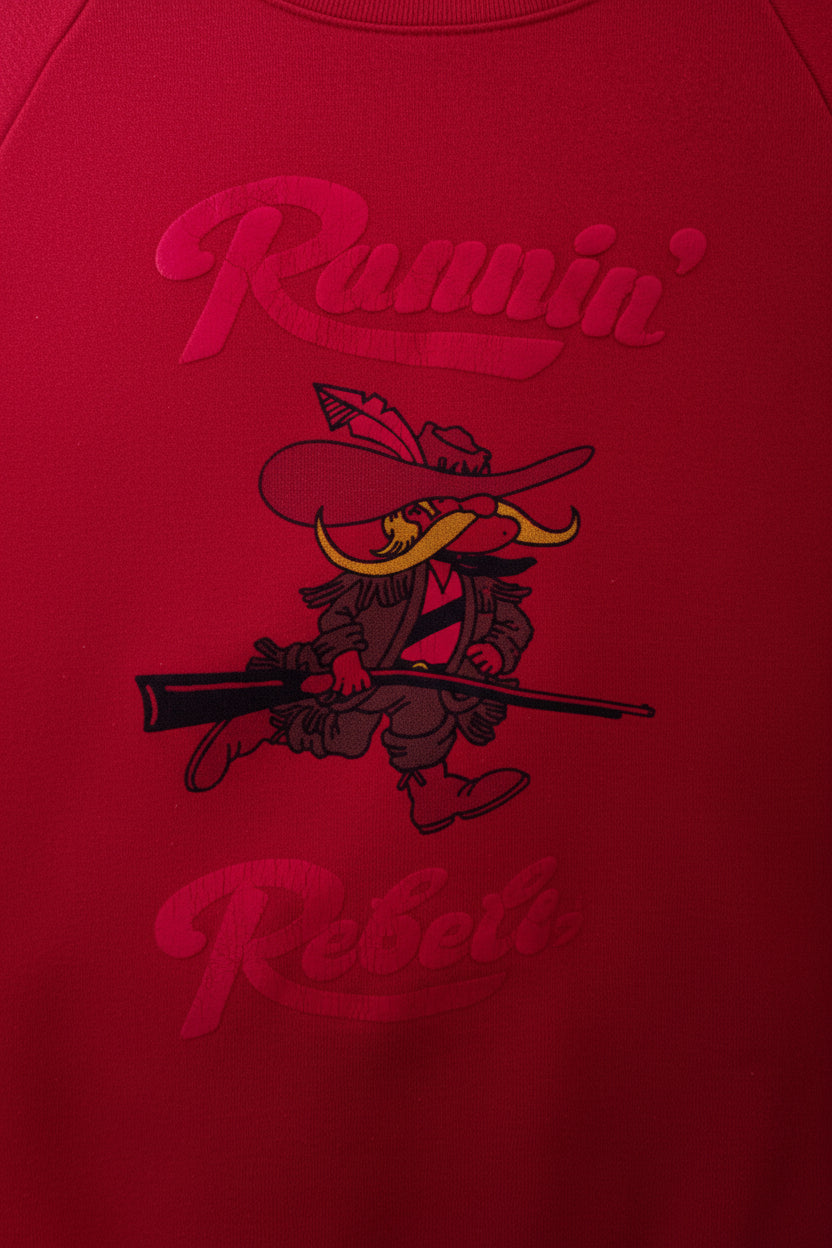 Vintage Fruit of the Loom Red Ranchin’ Rodeo Cowboy Graphic Crewneck Sweatshirt