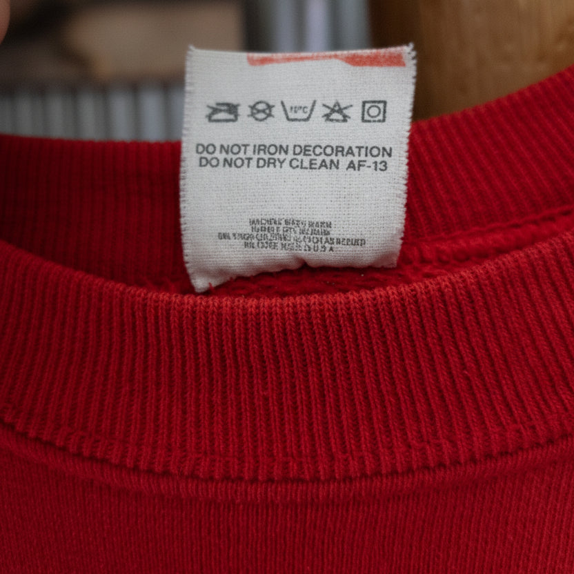 Vintage Fruit of the Loom Red Ranchin’ Rodeo Cowboy Graphic Crewneck Sweatshirt