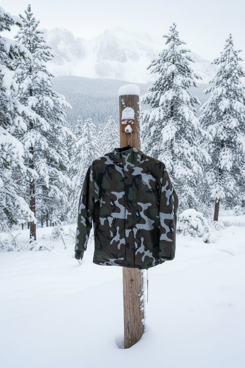 Volcom Boys’ Camo 10K Waterproof Hooded Jacket – Military Green