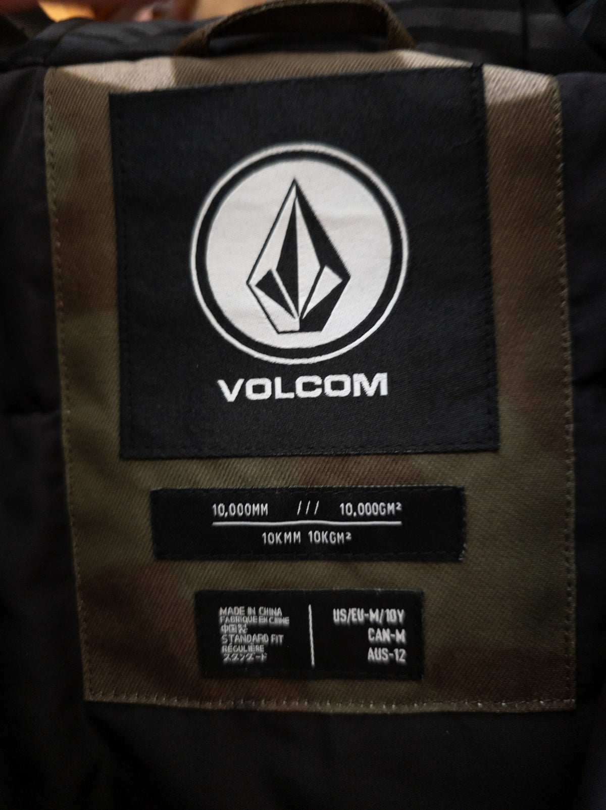 Volcom Boys’ Camo 10K Waterproof Hooded Jacket – Military Green