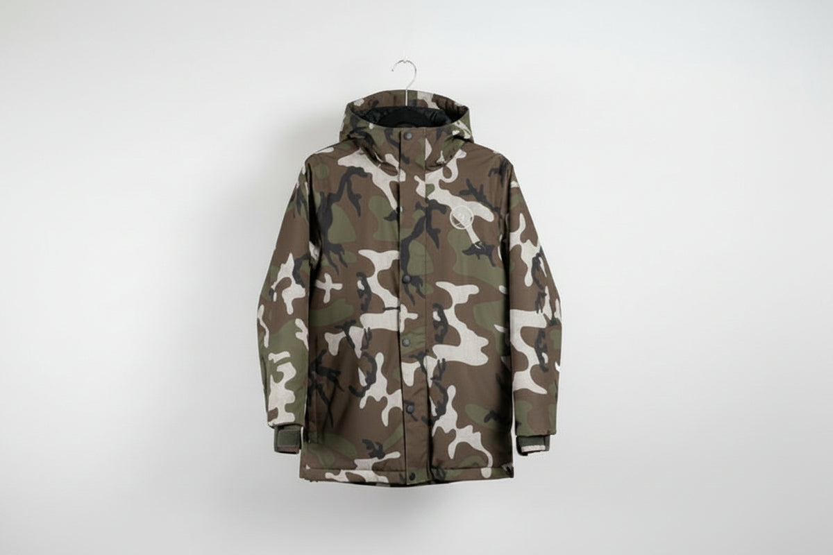 Volcom Boys’ Camo 10K Waterproof Hooded Jacket – Military Green