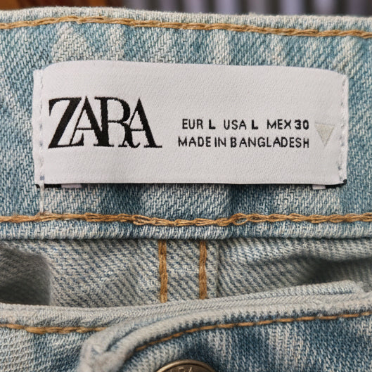 ZARA Light-Wash Denim Cropped Camisole