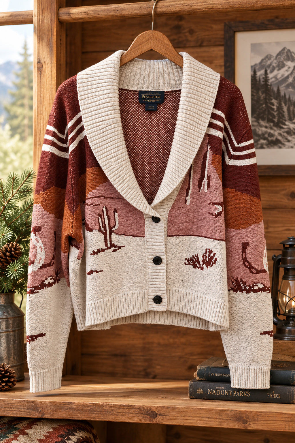 Pendleton Western Scenic Cotton Cardigan