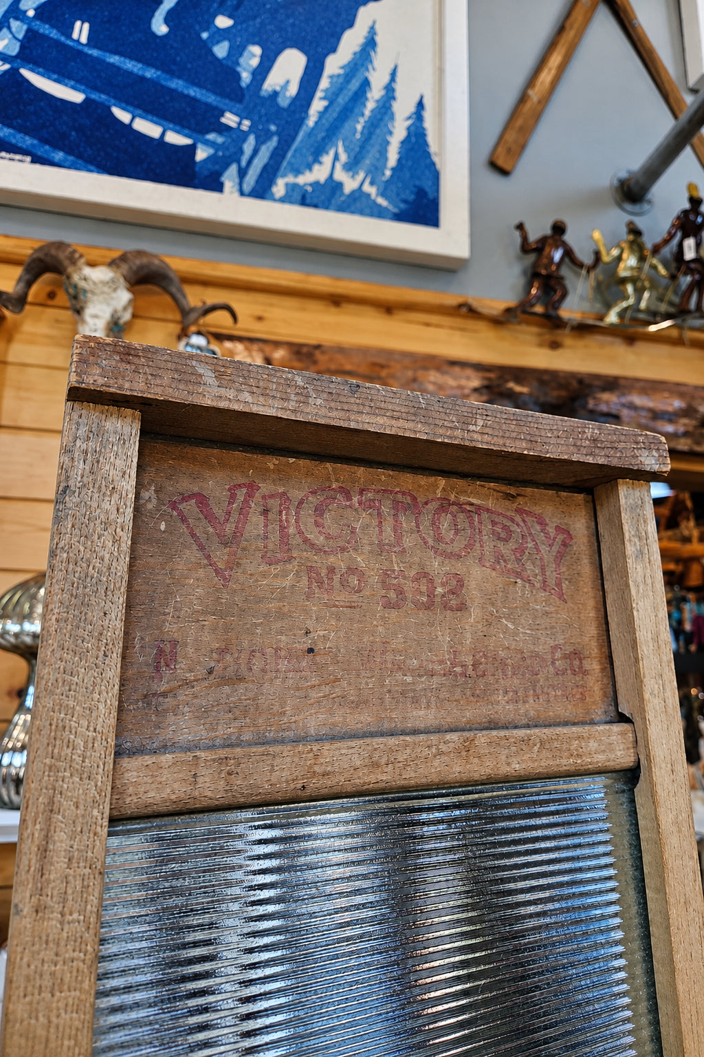 Antique Victory No. 508 Ribbed Glass Washboard – National Washboard Co.