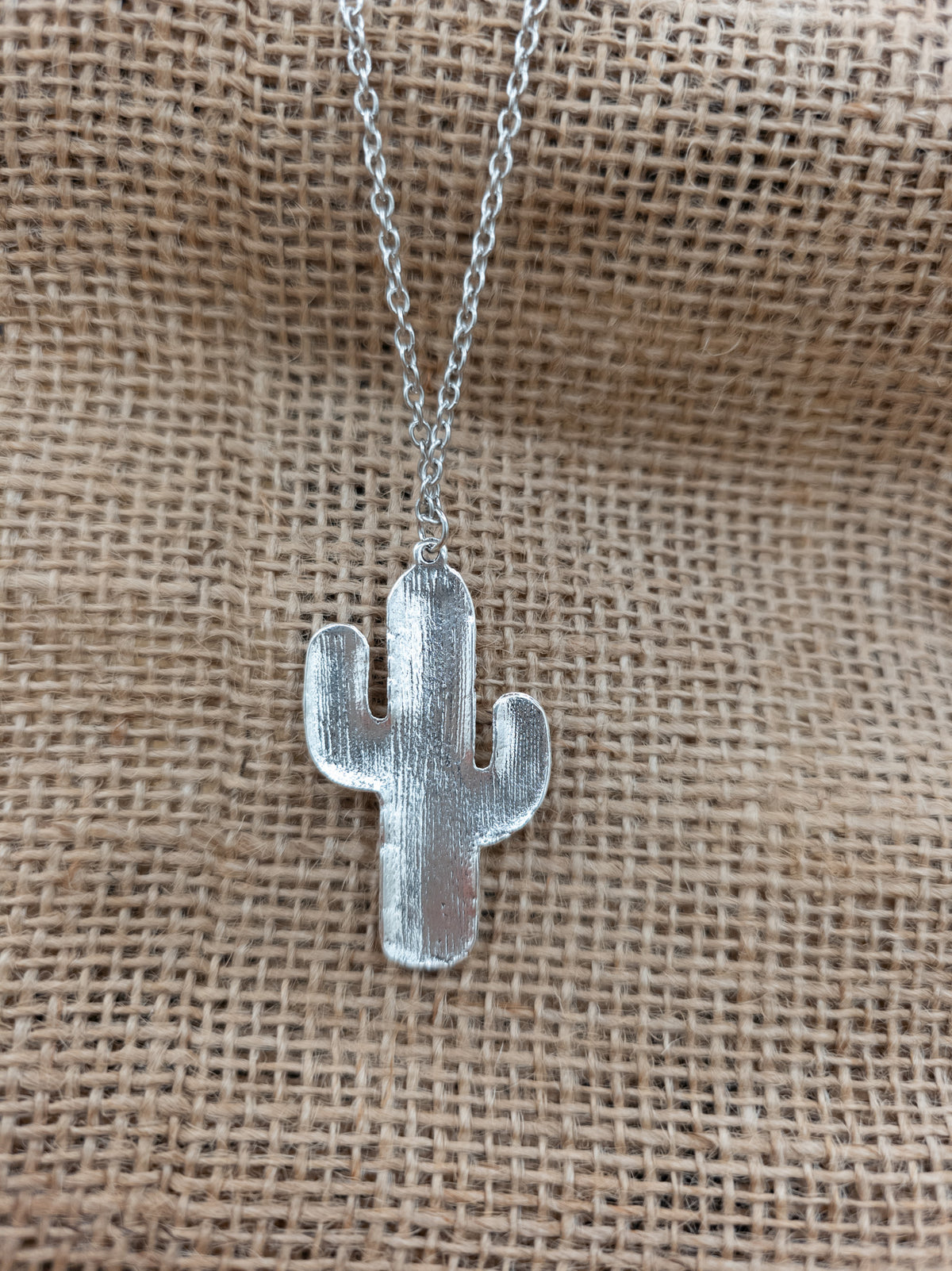 Faux Turquoise Cactus Pendant Necklace
