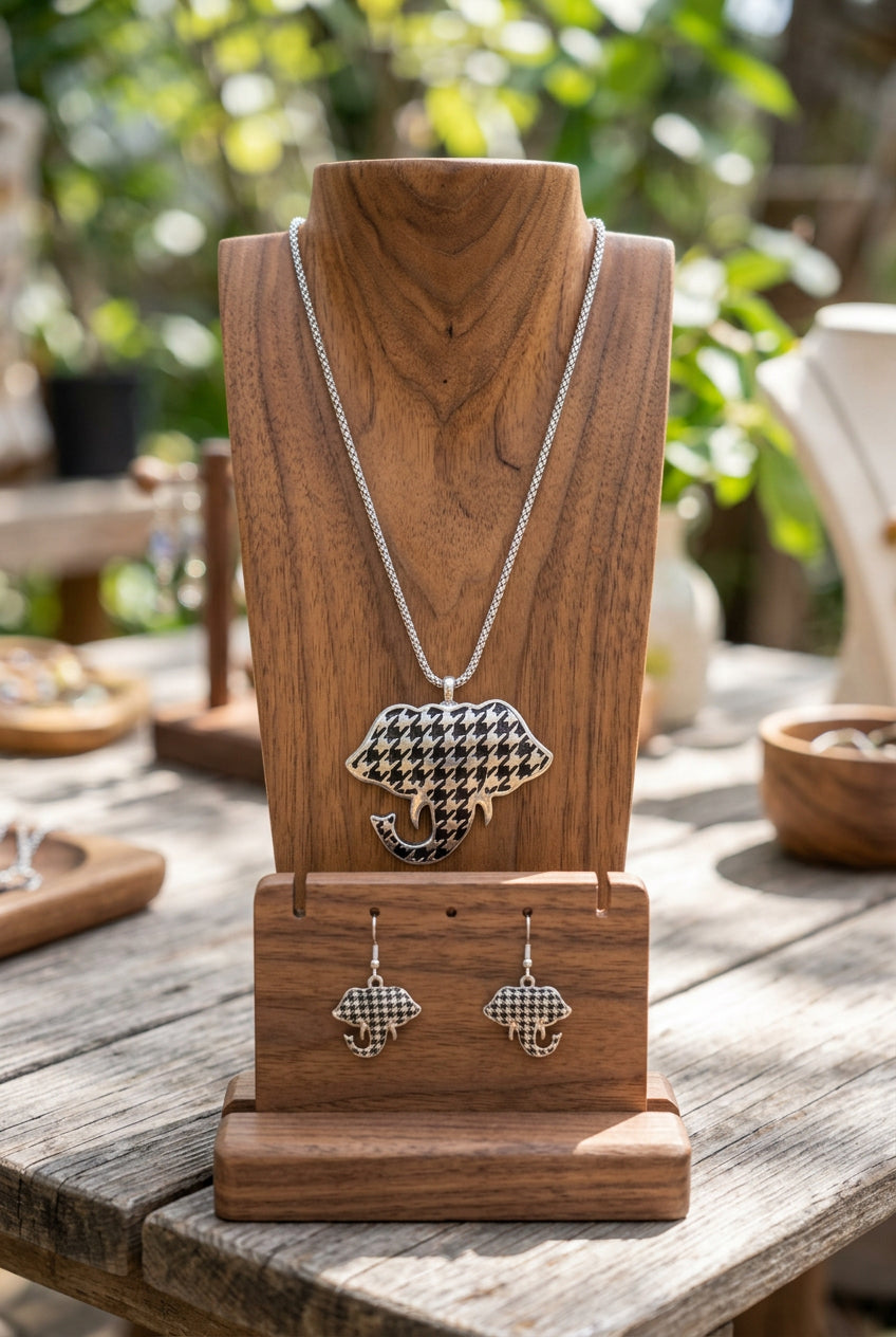 Elephant Necklace & Matching Earrings