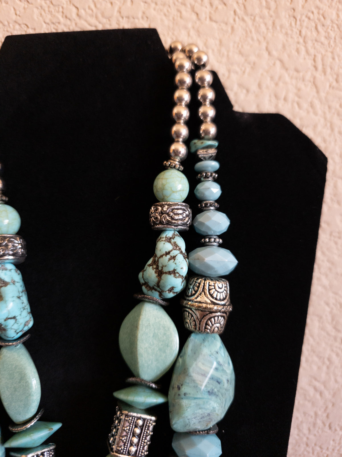 Turquoise With  Silver Tone Necklace