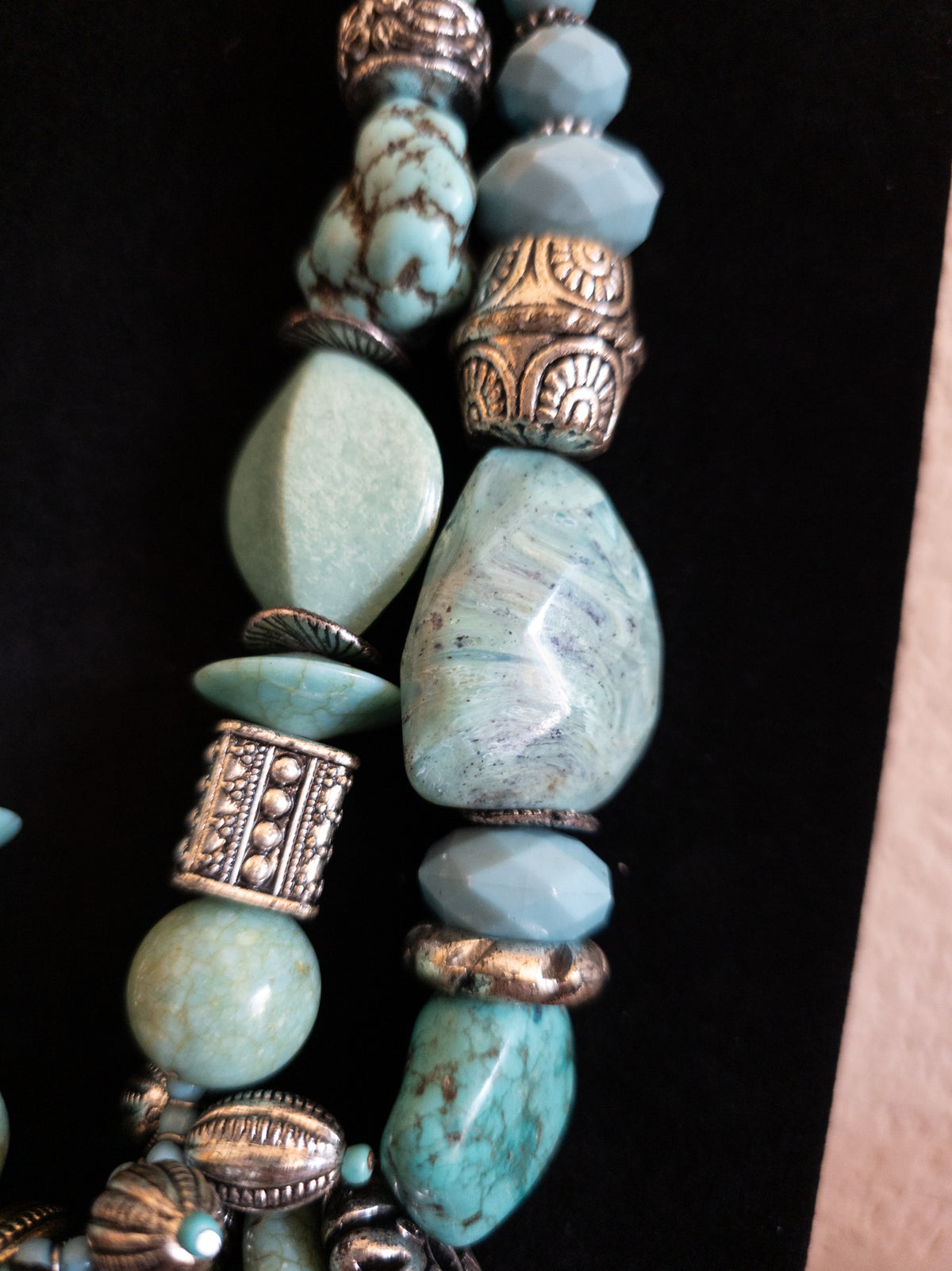 Turquoise With  Silver Tone Necklace