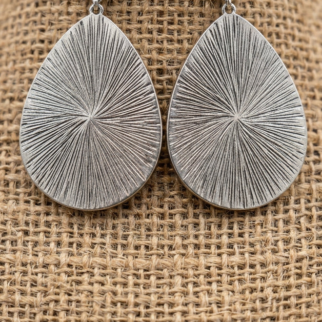 Southwestern Cactus Print Teardrop Dangle Earrings